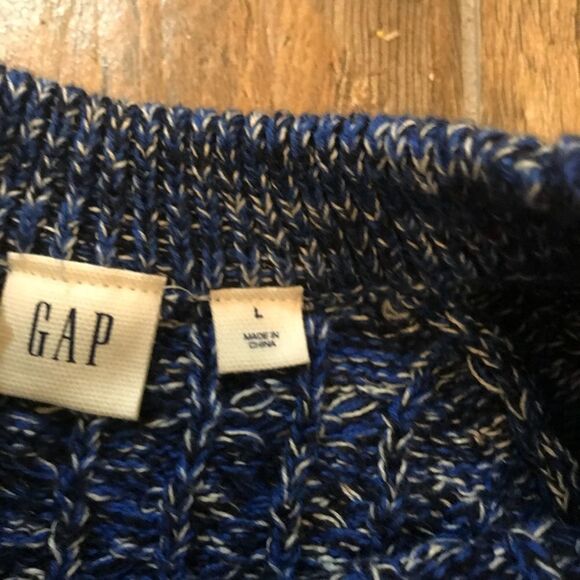 Gap Navy Blue & White Cable Knit Sweater - Picture 4 of 4